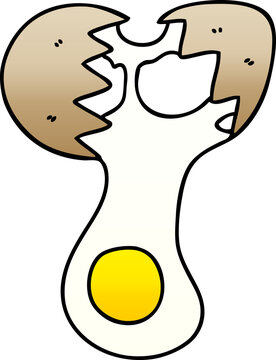 quirky gradient shaded cartoon cracked egg
