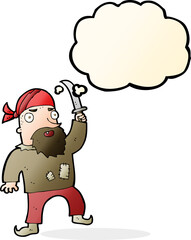 cartoon pirate with thought bubble