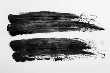 Black Isolated Ink Stripes Background. Abstract minimalist background composed of isolated black ink stripes on a clean white backdrop. - obrazy, fototapety, plakaty