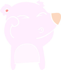 flat color style cartoon tired bear rubbing eyes