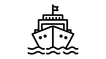 Fototapeta premium boat icon, boat icon vector, in flat style isolated on white background. boat icon image, boat icon illustration