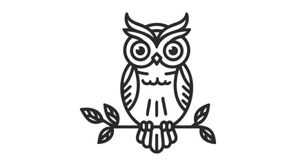 owl made in line art style. vector illustration on white background