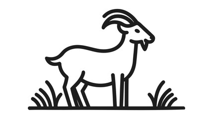 goat animal icon vector illustration on white background