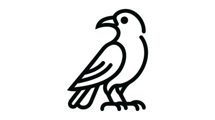 Raven line icon design vector illustration on white background