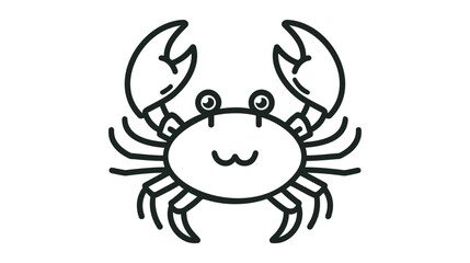crab cute animal vector illustration on white background.