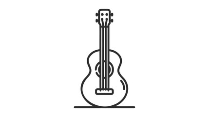 Guitar icon vector, Acoustic musical instrument sign Isolated on white background.