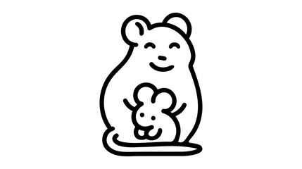 mouse icon, rat, mice vector illustration on white background