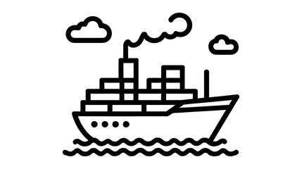 Naklejka premium boat icon, boat icon vector, in flat style isolated on white background. boat icon image, boat icon illustration