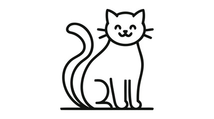 Vector isolated cat, vector illustration on white background