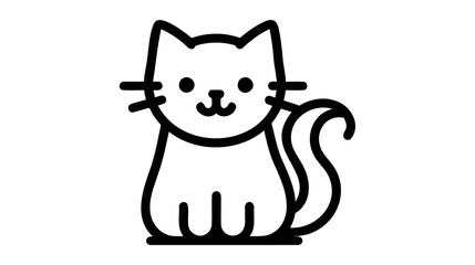 Vector isolated cat, vector illustration on white background