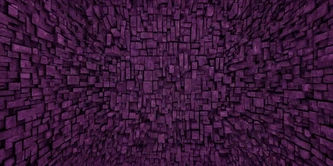 Fotobehang Labyrinth aus lila Steinblöcken – Abstrakte Hintergrundtextur © StockFabi