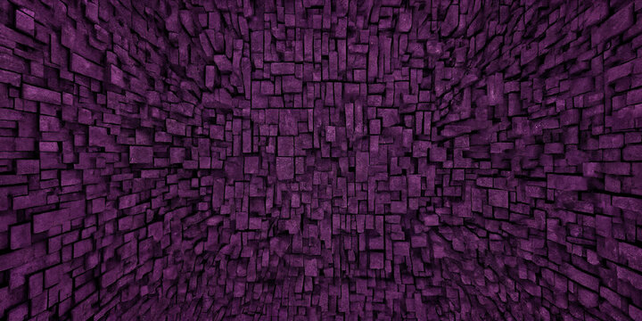 Labyrinth aus lila Steinblöcken – Abstrakte Hintergrundtextur