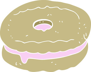 flat color illustration of a cartoon biscuit