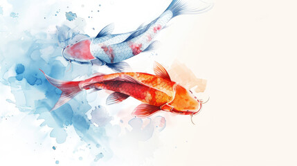 koi fish watercolor style
