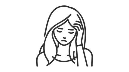 depressed sad woman vector illustration on white background