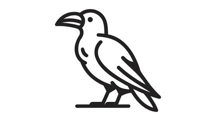 Raven line icon design vector illustration on white background