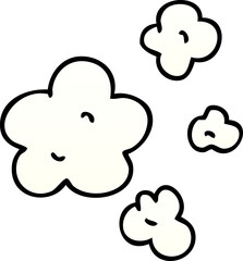 quirky gradient shaded cartoon clouds