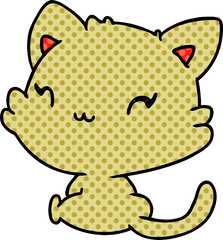 cartoon of cute kawaii kitten