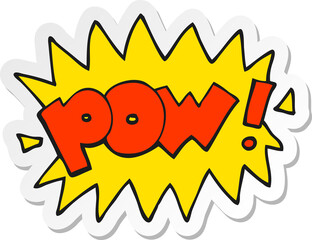 sticker of a cartoon pow symbol