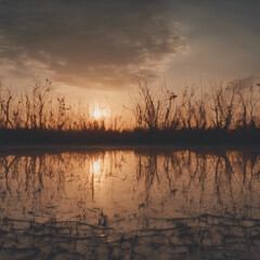 Obraz premium Ausgetrockneter See durch Klimawandel