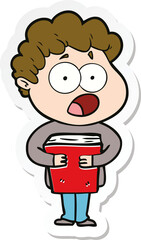 sticker of a cartoon man gasping in surprise