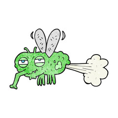 textured cartoon gross farting fly