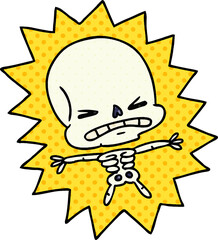 cartoon of a scary skeleton