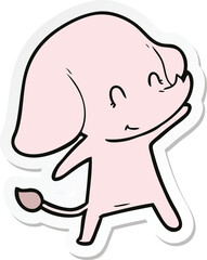 sticker of a cute cartoon elephant