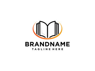 book shape with twinkle star. Usable for Business, online course, book store and Education Logos. Flat Vector Logo Design Template Element.