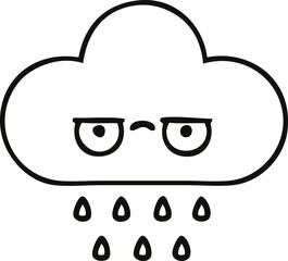 line drawing cartoon rain cloud