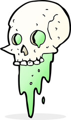 gross halloween skull cartoon