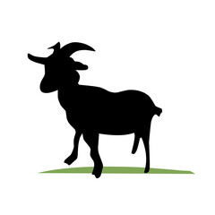Goat vector icon silhouette