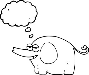 thought bubble cartoon elephant squirting water