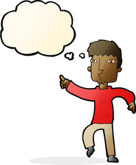 Fototapeta premium cartoon dancing man with thought bubble