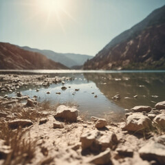 Ausgetrockneter See durch Klimawandel