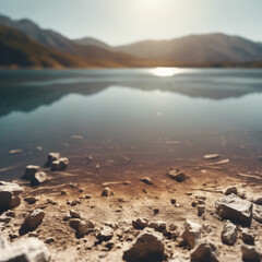 Ausgetrockneter See durch Klimawandel