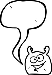 speech bubble cartoon little alien