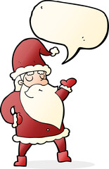 cartoon santa claus with speech bubble