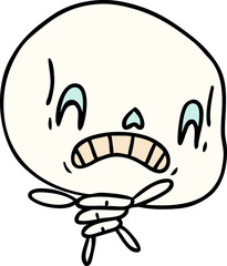 cartoon of spooky kawaii skeleton