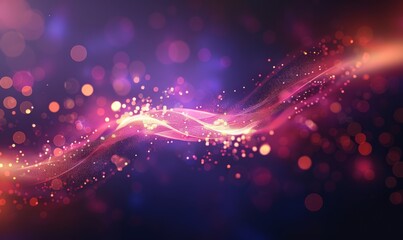 Fototapeta premium Beautiful magical glowing lights, defocused on dark background.