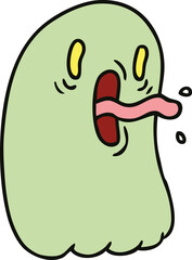 cartoon of kawaii scary ghost