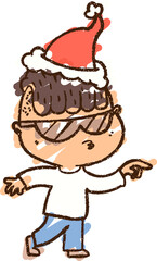 Christmas Man Chalk Drawing