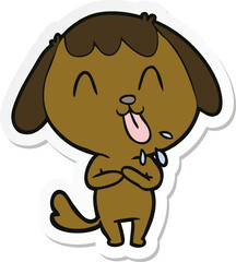 sticker of a cute cartoon dog