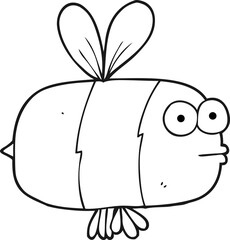 black and white cartoon bee