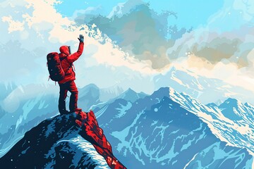 a person on a mountain peak
