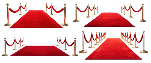 Set of red carpets, cut out