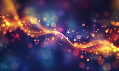 Obraz premium Beautiful magical glowing lights, defocused on dark background.