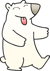 quirky gradient shaded cartoon polar bear