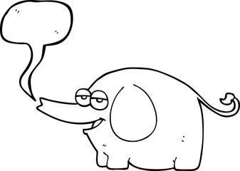 speech bubble cartoon elephant squirting water