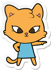 sticker of a cute cartoon cat